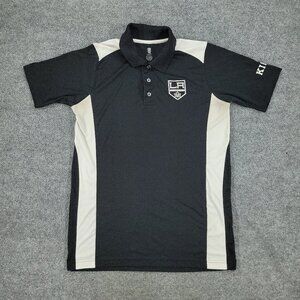 Los Angeles Kings Polo Shirt Men Medium Black NHL Hockey Logo Short Sleeve Adult